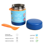 Youp Stainless Steel Insulated Blue Color Food Jar With Fork Munchkin - 325 ml