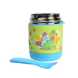 Youp Stainless Steel Insulated Blue Green Color Food Jar With Fork Munchkin - 325 ml