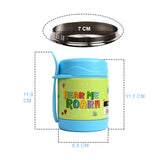 Youp Stainless Steel Insulated Blue Green Color Food Jar With Fork Munchkin - 325 ml