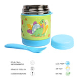 Youp Stainless Steel Insulated Blue Green Color Food Jar With Fork Munchkin - 325 ml