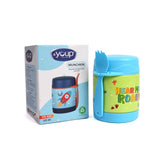 Youp Stainless Steel Insulated Blue Green Color Food Jar With Fork Munchkin - 325 ml