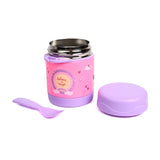 Youp Stainless Steel Insulated Pink Purple Color Food Jar With Fork Munchkin - 325 ml