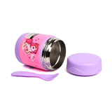 Youp Stainless Steel Insulated Pink Purple Color Food Jar With Fork Munchkin - 325 ml