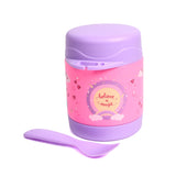 Youp Stainless Steel Insulated Pink Purple Color Food Jar With Fork Munchkin - 325 ml