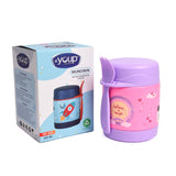 Youp Stainless Steel Insulated Pink Purple Color Food Jar With Fork Munchkin - 325 ml