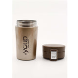 Youp Thermosteel Gold Color Coffee Mug with Press to Open Cap - 350 ml