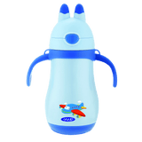 Youp Stainless Steel Blue Color Kids Sipper Bottle with Handle Wiggly - 350 ml