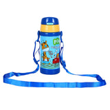 Youp Stainless Steel Blue Color Giraffe Theme Kids Insulated Sipper Bottle With Strap Brave -350 ml