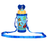 Youp Stainless Steel Blue Color Giraffe Theme Kids Insulated Sipper Bottle With Strap Brave -350 ml