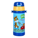 Youp Stainless Steel Blue Color Giraffe Theme Kids Insulated Sipper Bottle With Strap Brave -350 ml