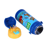 Youp Stainless Steel Blue Color Giraffe Theme Kids Insulated Sipper Bottle With Strap Brave -350 ml