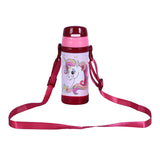 Youp Stainless Steel Pink Color Giraffe Theme Kids Insulated Sipper Bottle With Strap Brave -350 ml