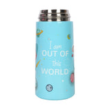 Youp Stainless Steel Insulated Blue Color Space Theme Kids Anti-dust Sipper Bottle Tinkler - 400 ml
