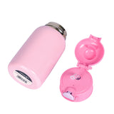 Youp Stainless Steel Pink Color Owl Print Kids Insulated Sipper Bottle with Leather Cover and Strap Tiago - 500 ml
