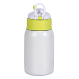 Youp Stainless Steel White Yellow Color Tiger Print Kids Insulated Sipper Bottle with Leather Cover and Strap Tiago - 500 ml
