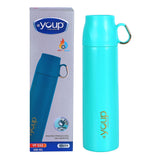 Youp Thermosteel Insulated Blue Grey Color Water Bottle With Handle Containing Cup Cap Rover - 500 ml