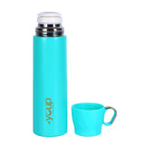 Youp Thermosteel Insulated Blue Grey Color Water Bottle With Handle Containing Cup Cap Rover - 500 ml