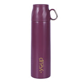 Youp Thermosteel Insulated Purple Color Water Bottle With Handle Containing Cup Cap Rover - 500 ml
