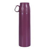 Youp Thermosteel Insulated Purple Color Water Bottle With Handle Containing Cup Cap Rover - 500 ml