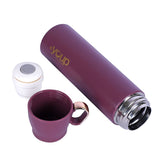 Youp Thermosteel Insulated Purple Color Water Bottle With Handle Containing Cup Cap Rover - 500 ml