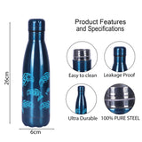 Youp Thermosteel Insulated Double Wall Blue Color Water Bottle Shiny - 500 ml