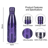 Youp Thermosteel Insulated Double Wall Purple Color Water Bottle Shiny - 500 ml