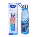 Youp Stainless Steel Blue Water Bottle for Office Gym Travel School Dance Home Refrigerator Water Bottle For Adults Kids Girls Boys - 1000 ml