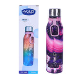 Youp Stainless Steel Pink Water Bottle for Office Gym Travel School Dance Home Refrigerator Water Bottle For Adults Kids Girls Boys - 1000 ml