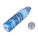 Youp Stainless Steel Blue Water Bottle for Office Gym Travel School Dance Home Refrigerator Water Bottle For Adults Kids Girls Boys - 1000 ml