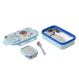 Youp Stainless Steel Aqua Blue Color Kids Lunch Box Yummy - 500 ml