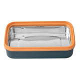 Youp Stainless Steel Dark Green Color Kids Lunch Box Yummy - 500 ml