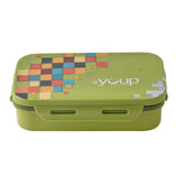 Youp Stainless Steel Mehendi Green Color Kids Lunch Box Yummy - 500 ml