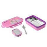 Youp Stainless Steel Pink Color Kids Lunch Box Interval - 500 ml