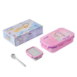 Youp Stainless Steel Pink Color Kids Lunch Box Interval - 500 ml