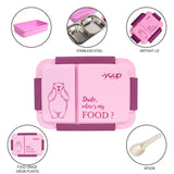 Youp Stainless Steel Purple Color Kids Bento Lunch Box With 2 Compartments Donut  - 750 ml