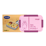 Youp Stainless Steel Purple Color Kids Bento Lunch Box With 2 Compartments Donut  - 750 ml