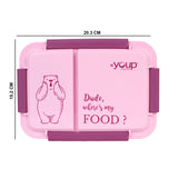 Youp Stainless Steel Purple Color Kids Bento Lunch Box With 2 Compartments Donut  - 750 ml