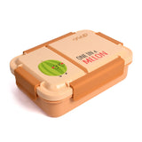 Youp Stainless Steel Yellow Color Kids Bento Lunch Box With 2 Compartments Donut  - 750 ml