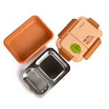 Youp Stainless Steel Yellow Color Kids Bento Lunch Box With 2 Compartments Donut  - 750 ml