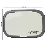 Youp Stainless Steel Insulated Grey Color Lunch Box With Fork, Spoon and Small Container Rolex - 850 ml
