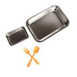 Youp Stainless Steel Insulated Yellow Color Lunch Box With Fork, Spoon and Small Container Rolex - 850 ml