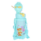 Youp Stainless Steel Sea Green Color Kids Favourite Print Sipper Bottle With Strap Style - 500 ml