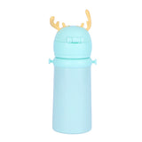 Youp Stainless Steel Sea Green Color Kids Favourite Print Sipper Bottle With Strap Style - 500 ml