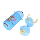 Youp Stainless Steel Blue Color Kids Favourite Print Sipper Bottle With Strap Style - 500 ml
