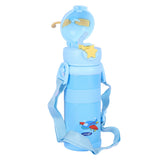 Youp Stainless Steel Blue Color Tiger Print Kids Sipper Bottle With Strap Joy - 600 ml
