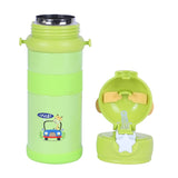 Youp Stainless Steel Green Color Tiger Print Kids Sipper Bottle With Strap Joy - 600 ml
