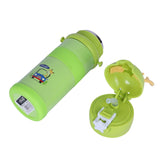 Youp Stainless Steel Green Color Tiger Print Kids Sipper Bottle With Strap Joy - 600 ml