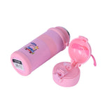 Youp Stainless Steel Pink Color Tiger Print Kids Sipper Bottle With Strap Joy - 600 ml