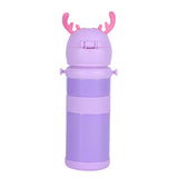 Youp Stainless Steel Purple Color Tiger Print Kids Sipper Bottle With Strap Joy - 600 ml