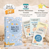 Baby boy milestone cards- Pack of 24